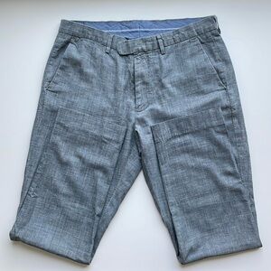 J Crew mens linen bowery pants Size: 32 Waist 30 Length in the color grey